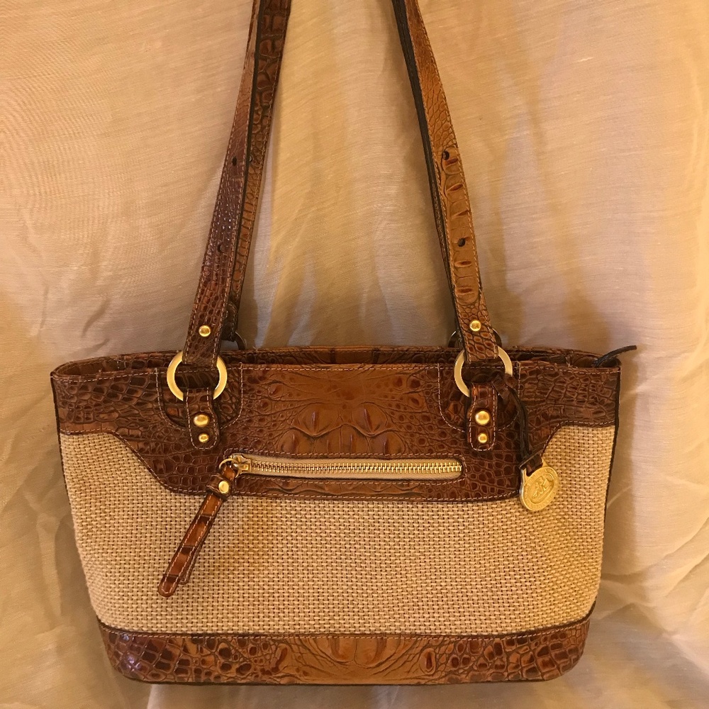 Brahmin Bag with crocodile and canvas